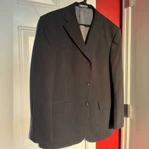 Oscar De La‎ Renta  Blazer Sports Coat Men striped office  Black 42R